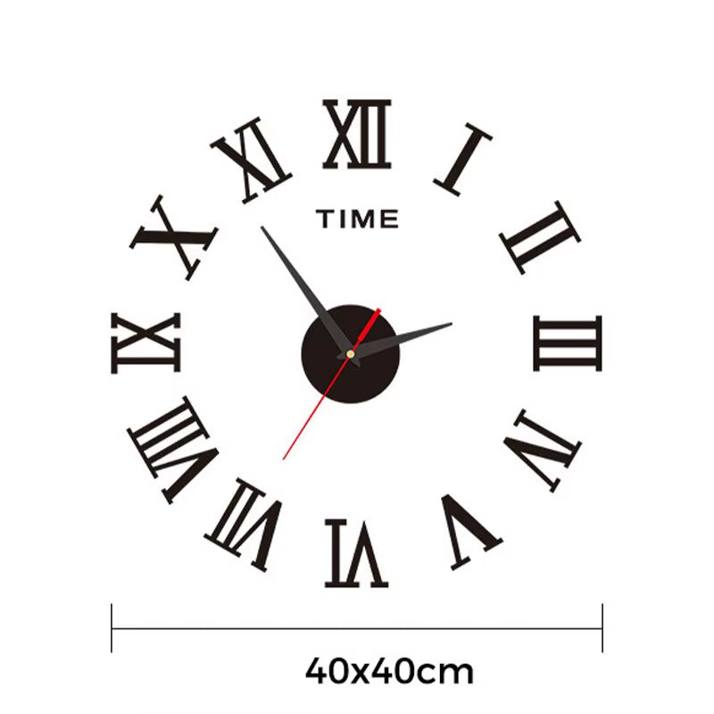 3D Acrylic Digital Wall Clock Roman Numerals Design Mirror Wall Clock Fashion Large round Wall Clock DIY Self Adhesive Clocks