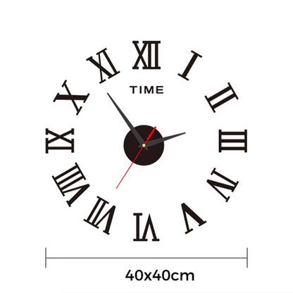 3D Acrylic Digital Wall Clock Roman Numerals Design Mirror Wall Clock Fashion Large round Wall Clock DIY Self Adhesive Clocks
