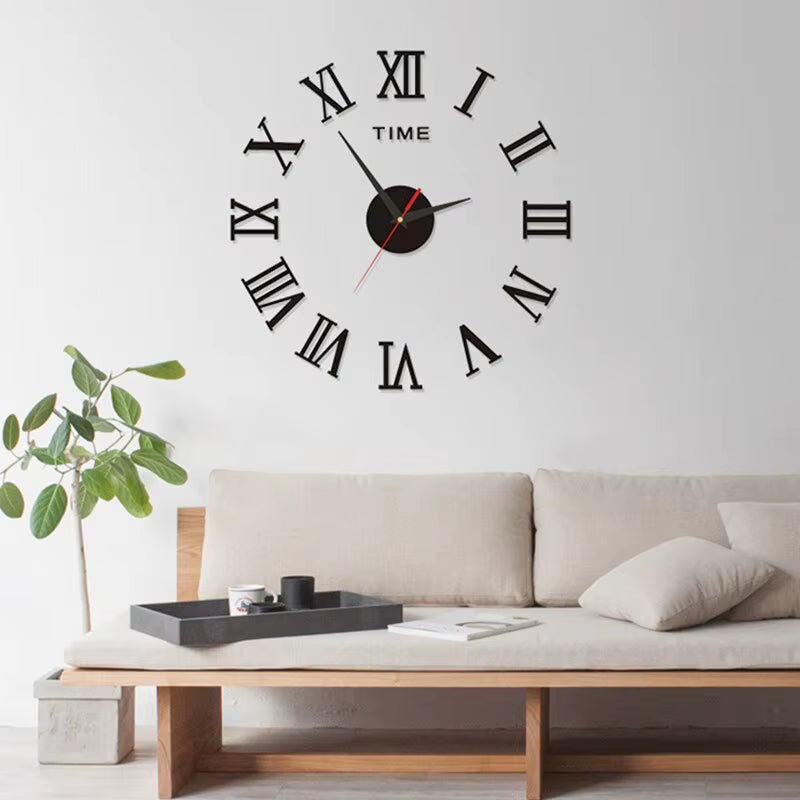 3D Acrylic Digital Wall Clock Roman Numerals Design Mirror Wall Clock Fashion Large round Wall Clock DIY Self Adhesive Clocks