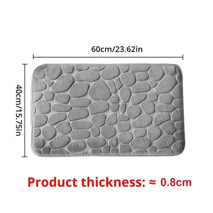1Pc Embossed Fiber Carpet, Bathroom Living Room anti Slip Mat, Pebble Floor Mat, Household Items